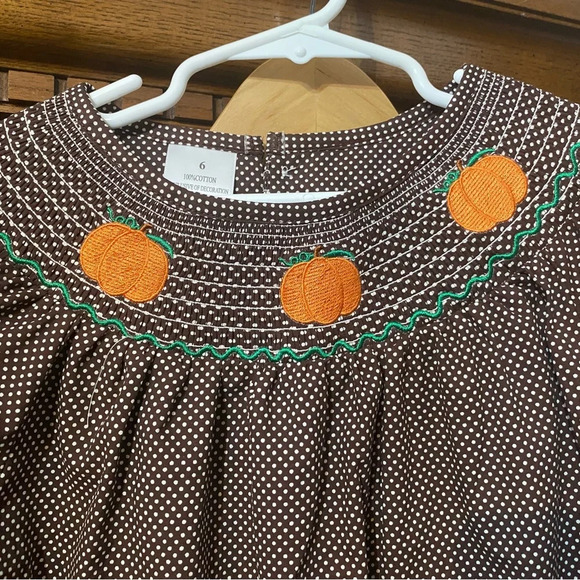 NWT Smocked Pumpkin Dress - Picture 4 of 9